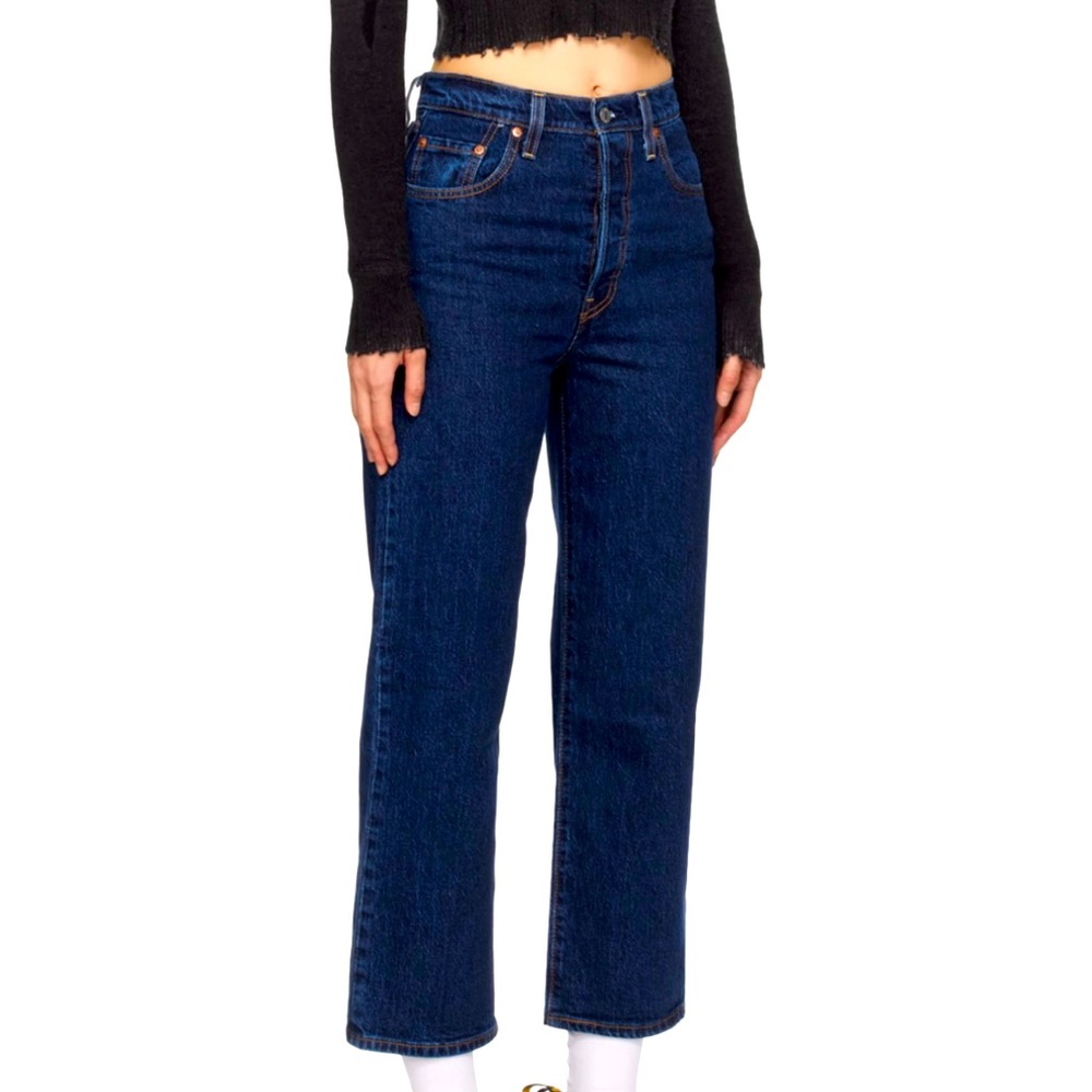 LEVI'S Indigo Ribcage Ankle Jeans